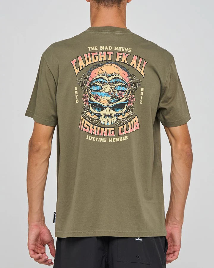 THE MAD HUEYS MENS CAUGHT FK ALL SKULL SS TEE