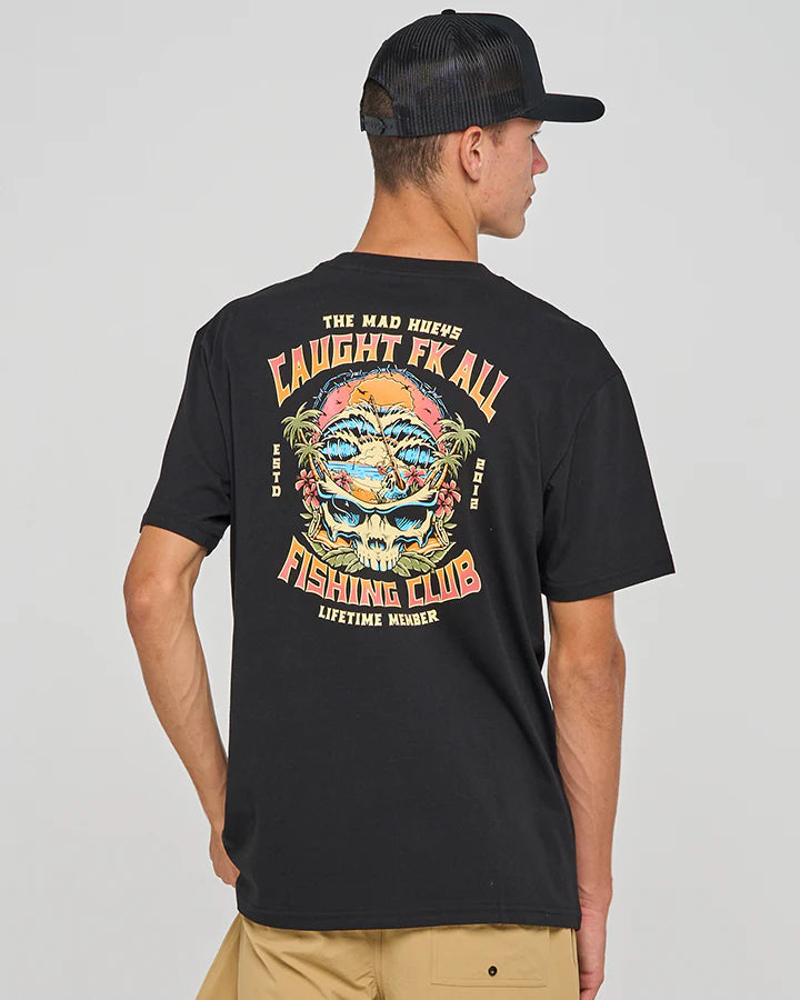 THE MAD HUEYS MENS CAUGHT FK ALL SKULL SS TEE