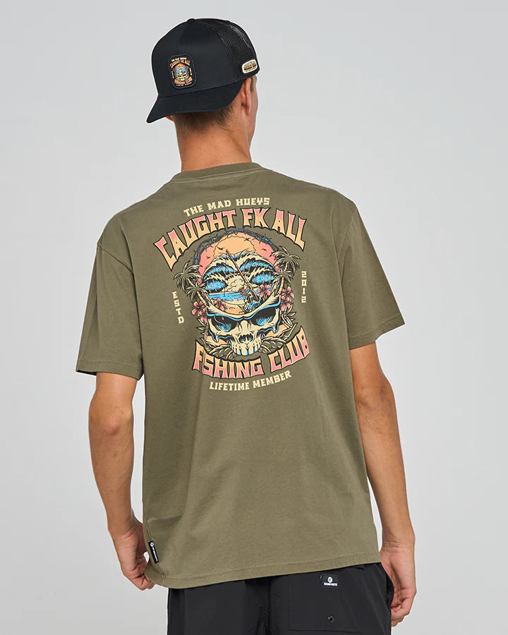 THE MAD HUEYS MENS CAUGHT FK ALL SKULL SS TEE