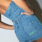 RUSTY FLIP MOMMY LOW RISE MINI DENIM SKIRT