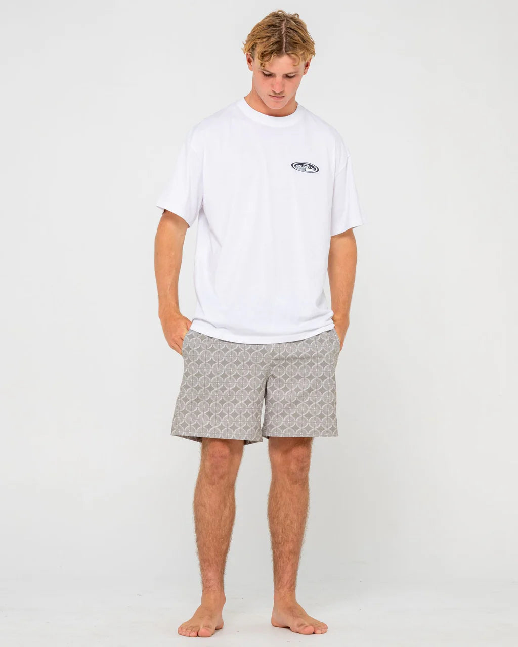 RUSTY ALL OVER ELASTIC WAIST BOARDSHORT MENS