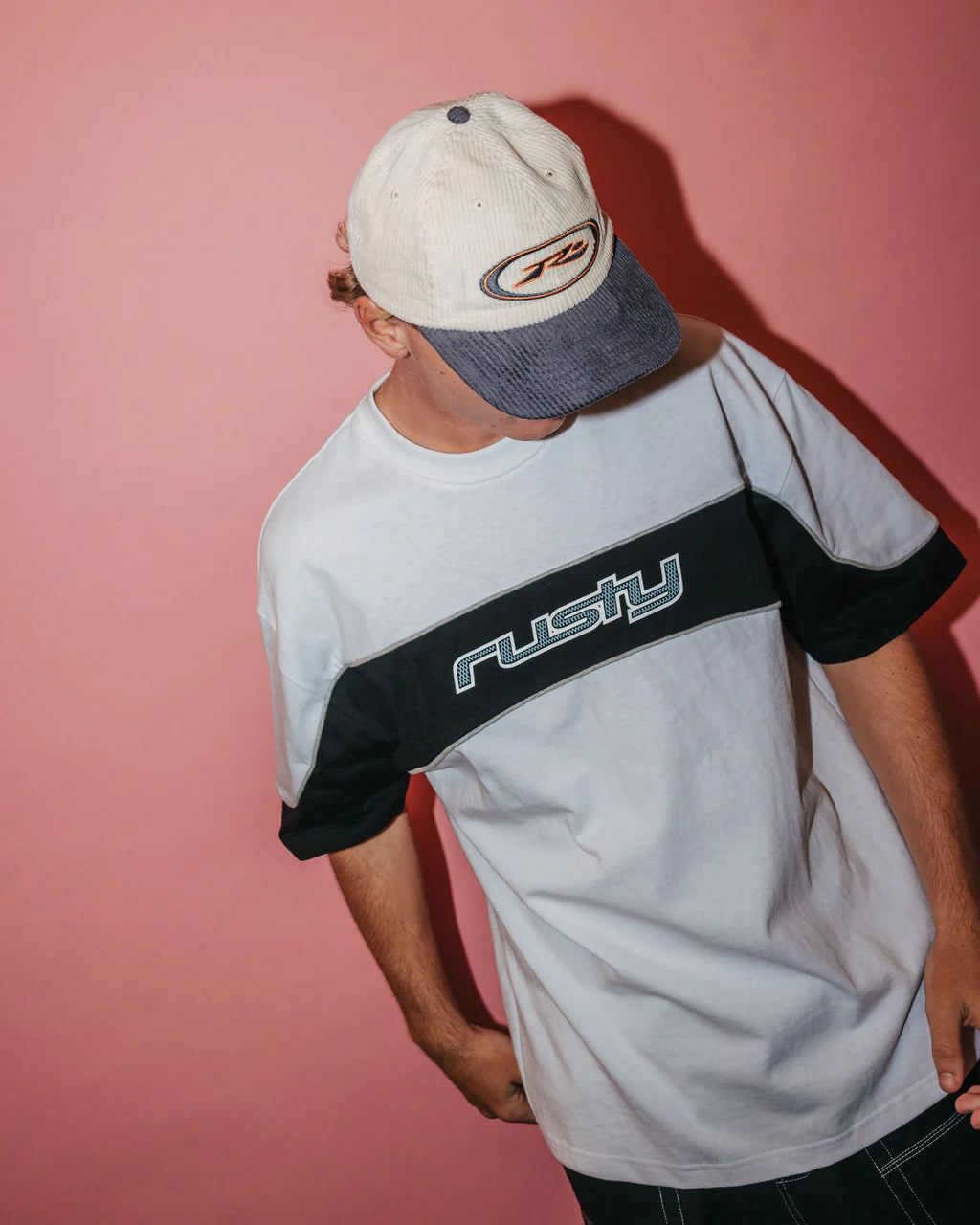 RUSTY ORBIT CORD SIX PANEL CAP