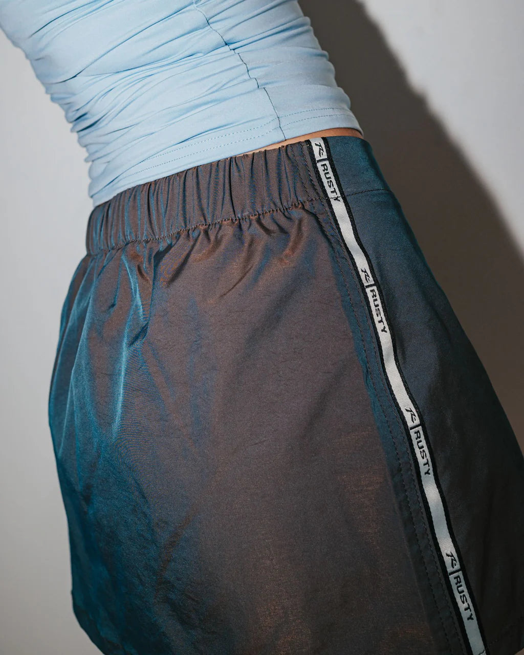 RUSTY LOMBARDI NYLON MINI SKIRT