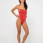 RUSTY WOMENS SHIMMY HI LEG ONE PIECE SWIMSUIT