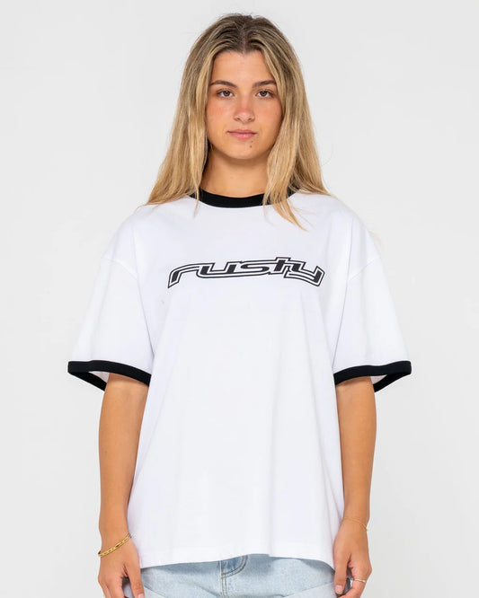 RUSTY OG RUSTY RINGER OVERSIZE TEE WOMEN