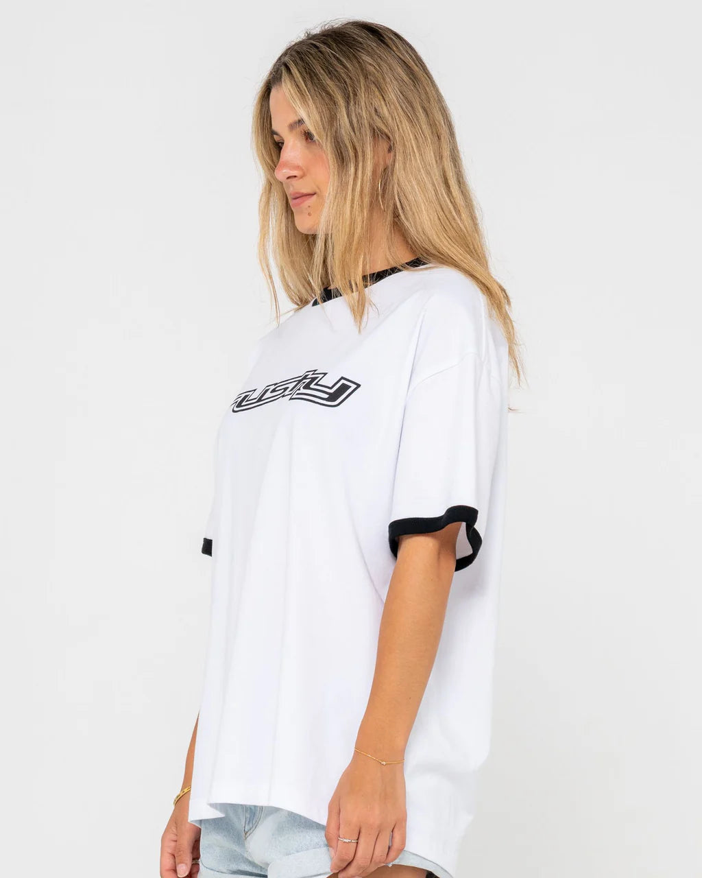 RUSTY OG RUSTY RINGER OVERSIZE TEE WOMEN