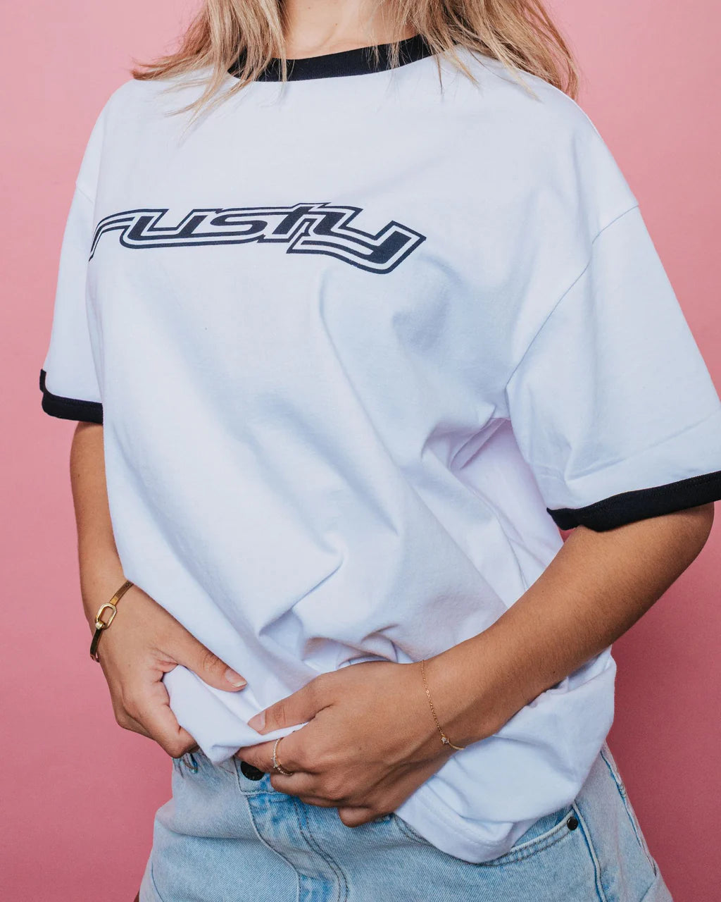 RUSTY OG RUSTY RINGER OVERSIZE TEE WOMEN