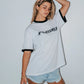 RUSTY OG RUSTY RINGER OVERSIZE TEE WOMEN