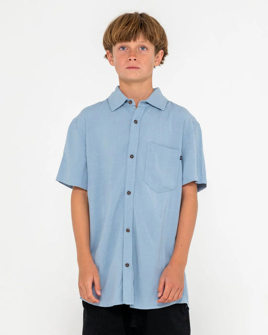 RUSTY OVERTONE SHORT SLEEVE LINEN SHIRT BOYS