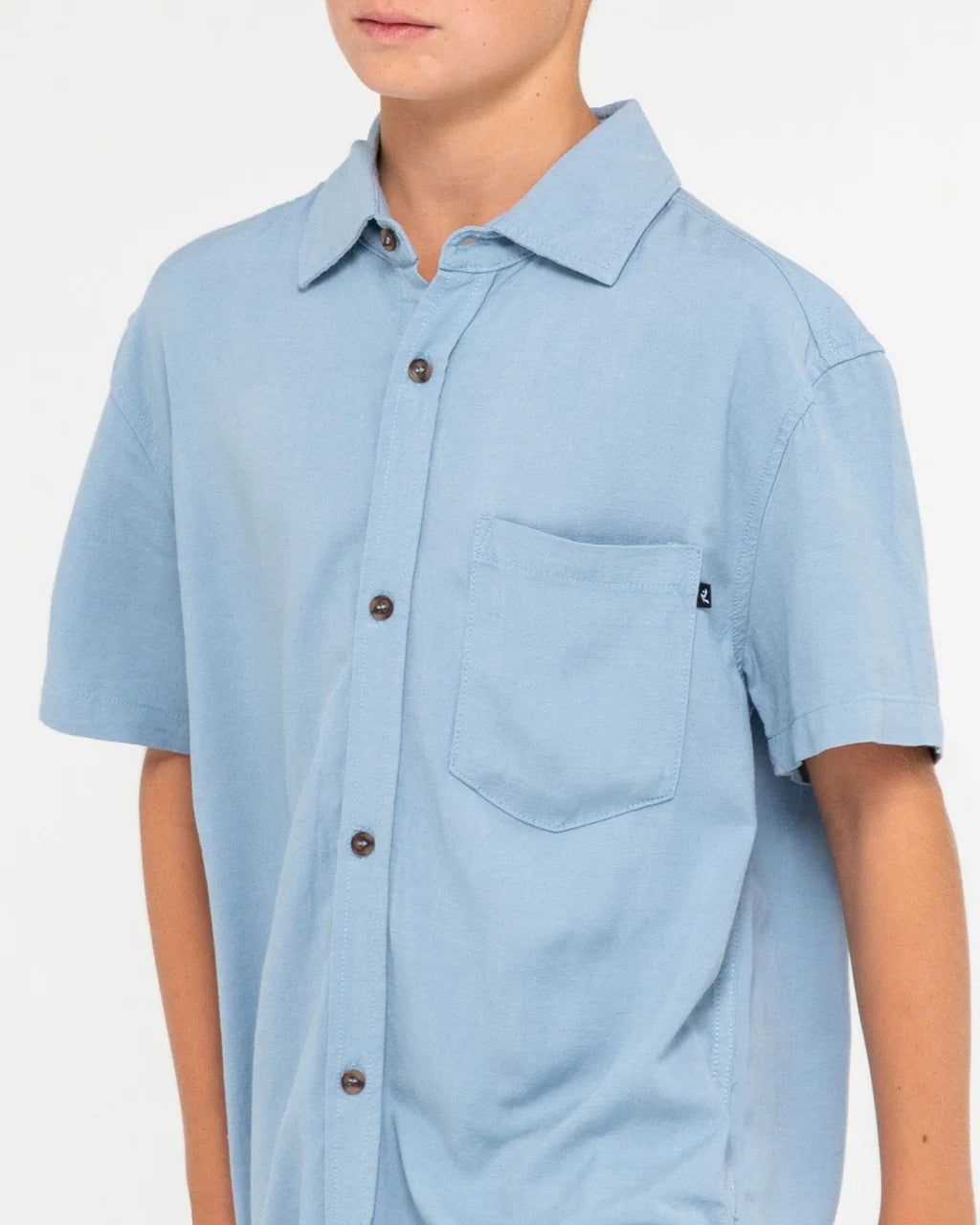 RUSTY OVERTONE SHORT SLEEVE LINEN SHIRT BOYS