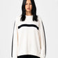 RUSTY WHITE LINES LONG SLEEVE CREW NECK KNIT