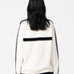 RUSTY WHITE LINES LONG SLEEVE CREW NECK KNIT