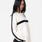 RUSTY WHITE LINES LONG SLEEVE CREW NECK KNIT
