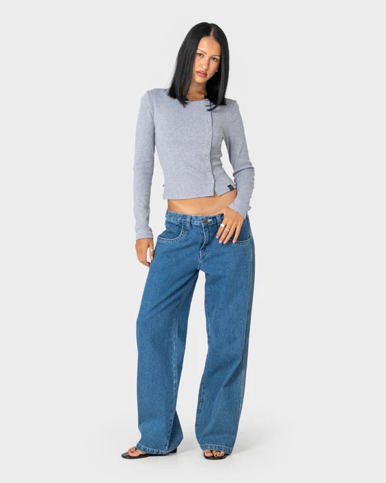 RUSTY FLIP MOMMY LOW RISE TAPELESS DENIM JEANS
