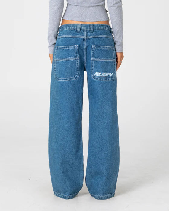 RUSTY FLIP MOMMY LOW RISE TAPELESS DENIM JEANS