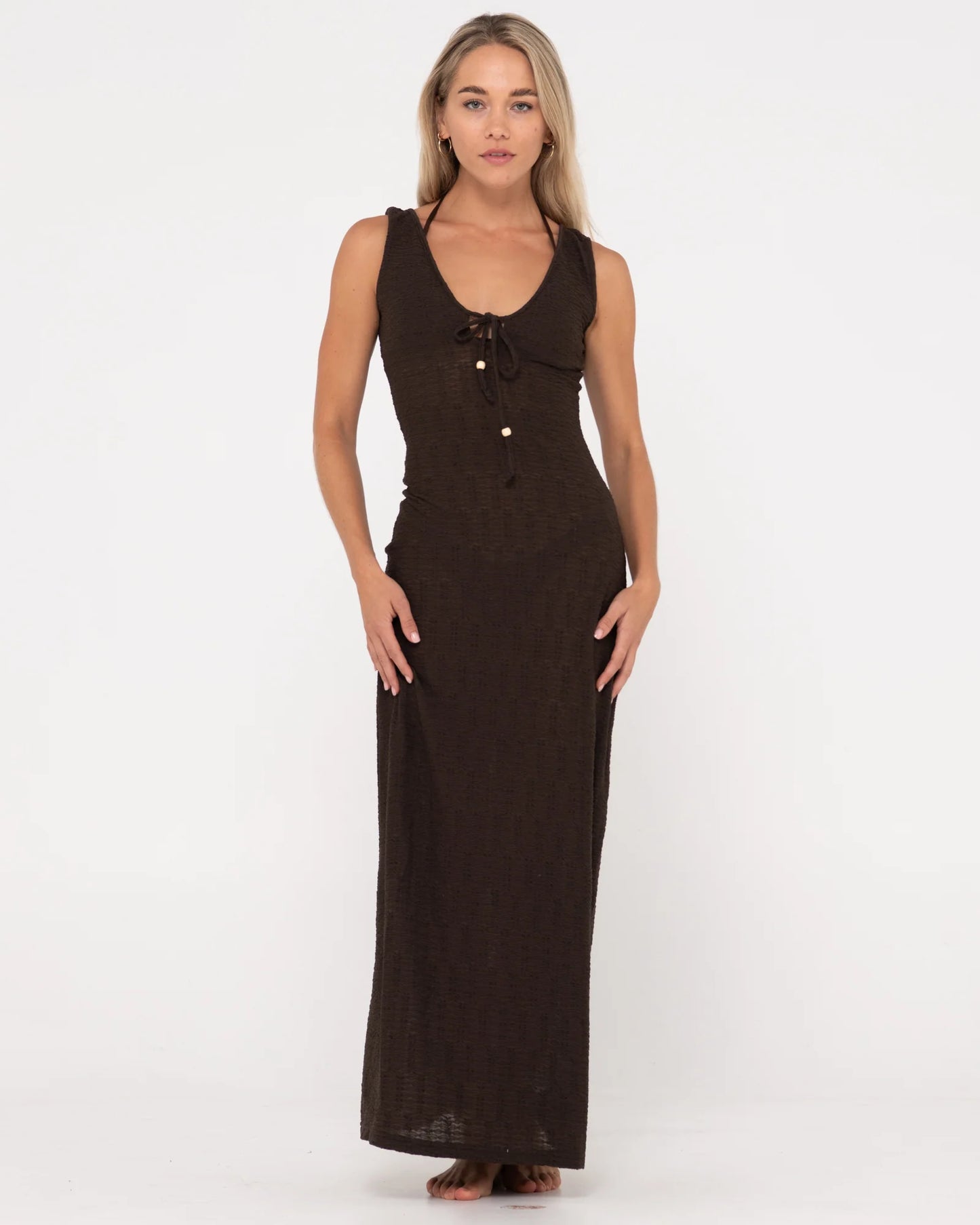 RUSTY VITA SHEER KNIT MAXI DRESS