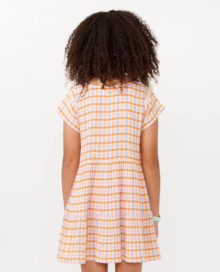 RIPCURL GIRLS SUN SOL GINGHAM DRESS