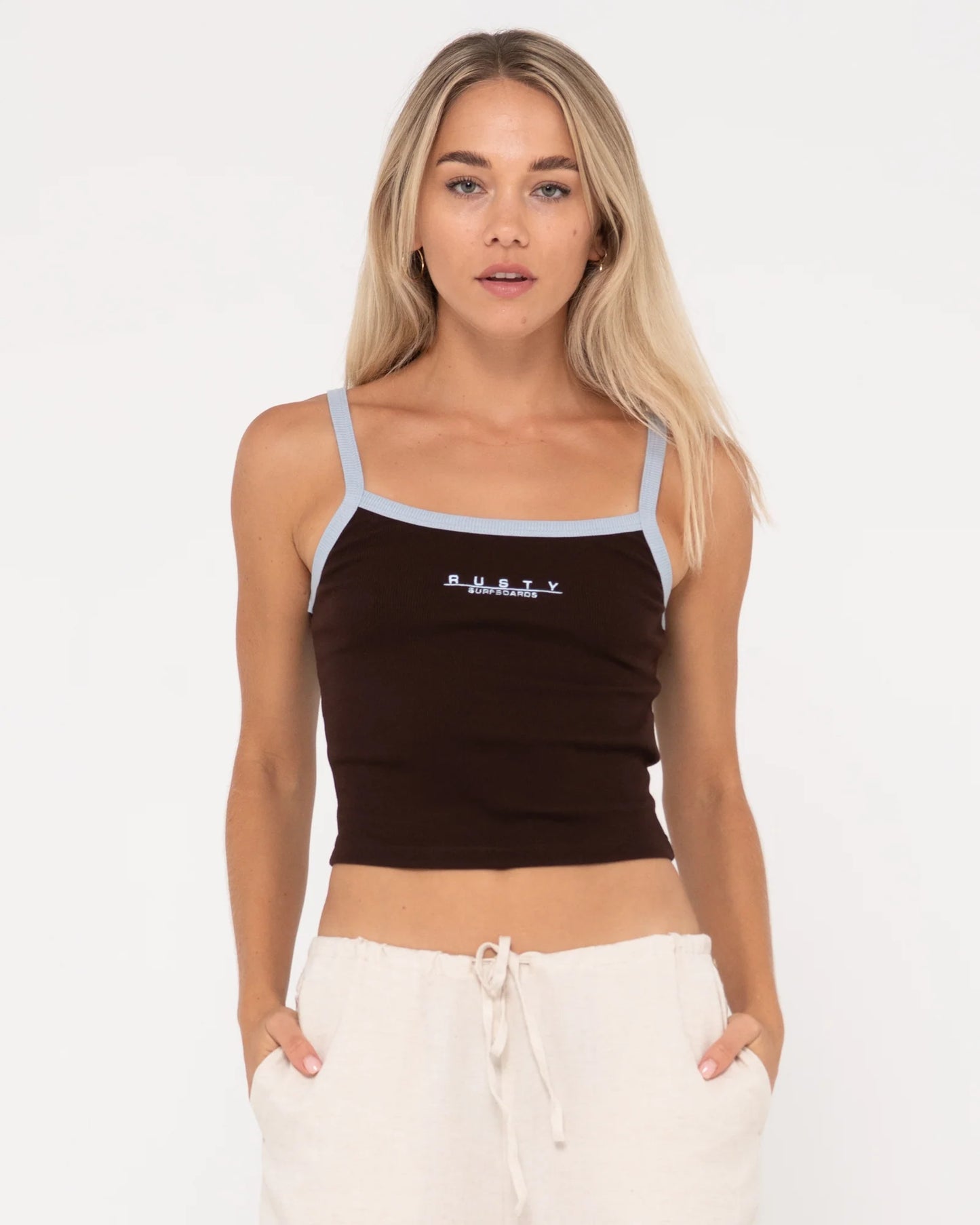 RUSTY SHORT CUT RIBBED SKIMMER LENGTH TANK