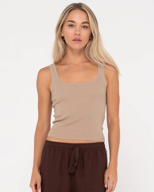 RUSTY AMELIA SCOOP KNIT SKIMMER TANK