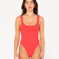 RUSTY SANDALWOOD RETRO ONE PIECE SWIMWEAR