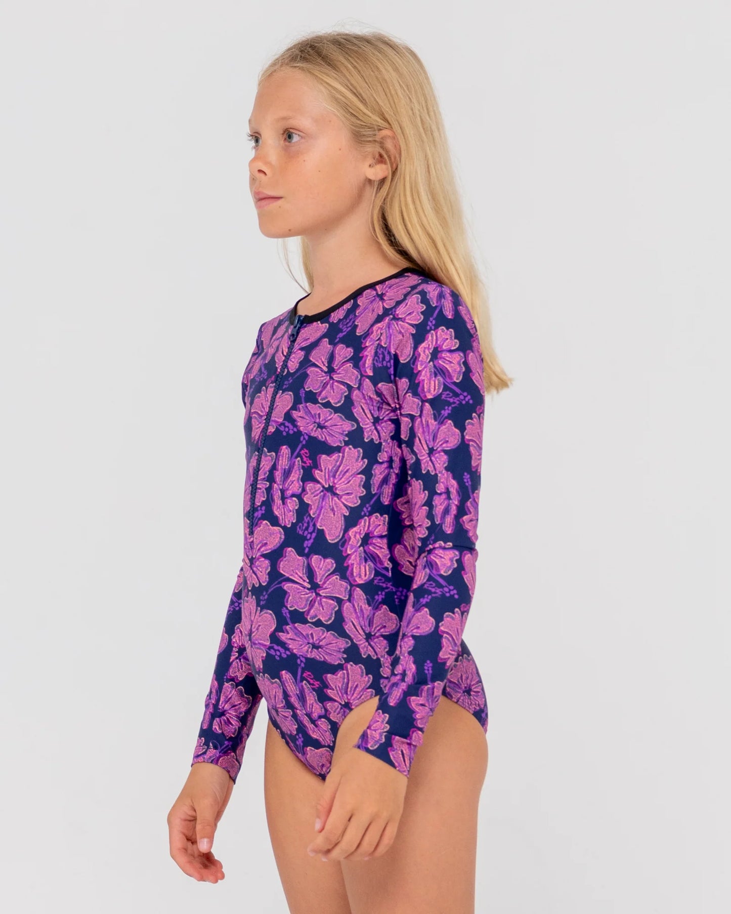 RUSTY HIBISCUS LONG SLEEVE ONE PIECE-GIRLS