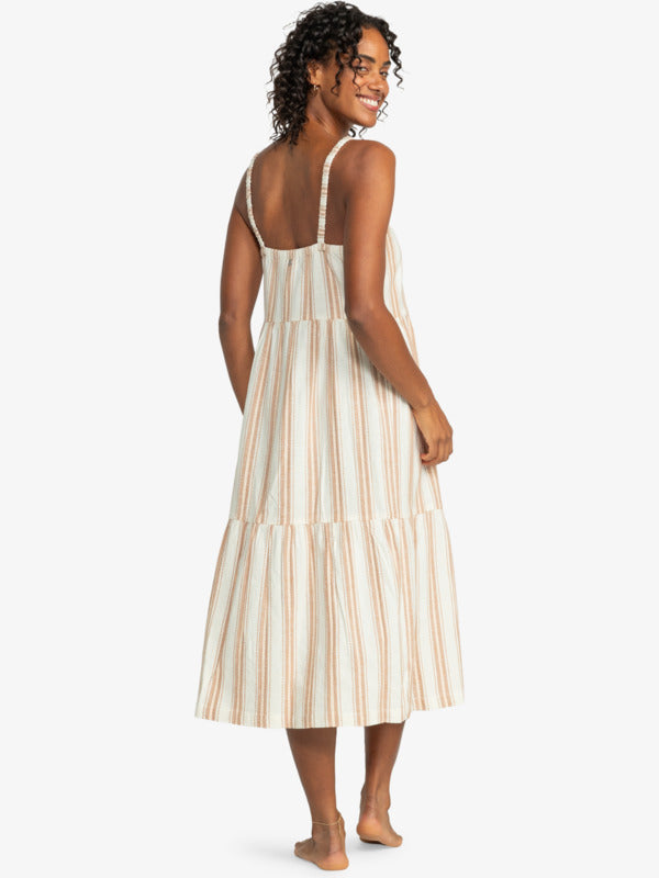 ROXY WAITING LINE TIERED MAXI DRESS