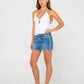RUSTY FLIP MOMMY LOW RISE MINI DENIM SKIRT