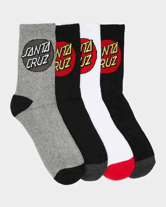 SANTA CRUZ CLASSIC DOT CREW SOCKS 4 PACK