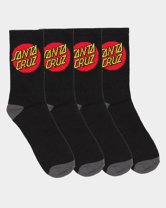 SANTA CRUZ CLASSIC DOT MENS CREW SOCKS 4 PK
