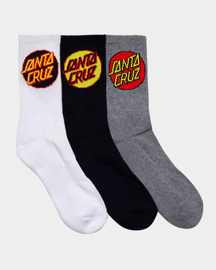 SANTA CRUZ OTHER DOT CREW SOCK 3 PACK MENS