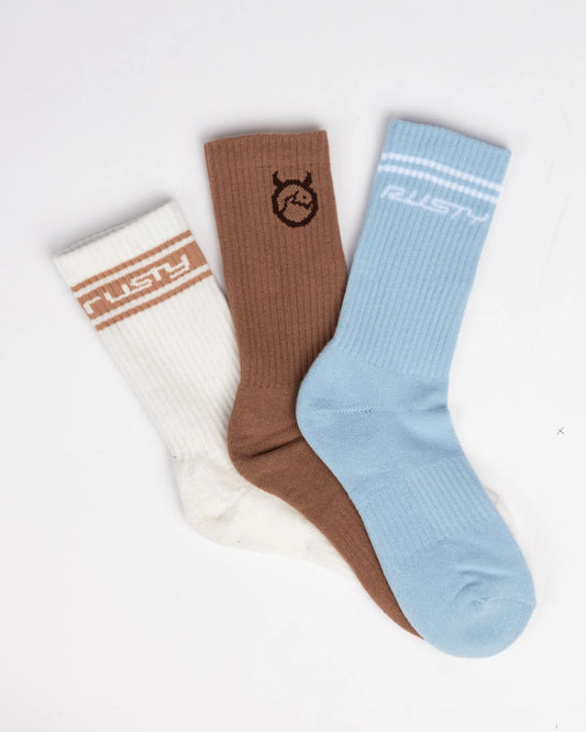 RUSTY SHAKE UP CREW 3-SOCK PACK