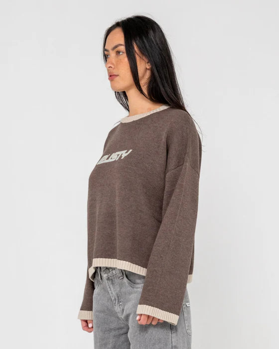 RUSTY RIDER RELAXED CREW NECK KNIT JUMPER