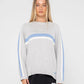 RUSTY WHITE LINES LONG SLEEVE CREW NECK KNIT