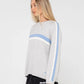 RUSTY WHITE LINES LONG SLEEVE CREW NECK KNIT