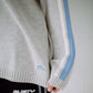 RUSTY WHITE LINES LONG SLEEVE CREW NECK KNIT