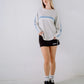RUSTY WHITE LINES LONG SLEEVE CREW NECK KNIT