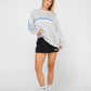RUSTY WHITE LINES LONG SLEEVE CREW NECK KNIT