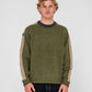 RUSTY FISHERMANS BOXY KNITTED MENS CREW NECK JUMPER