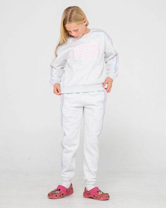 RUSTY GIRLS TEAM VARSITY CREW FLEECE