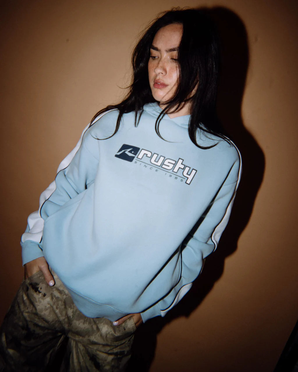 RUSTY WOMENS HAILSTONE OVERSIZED HOODED FLEECE