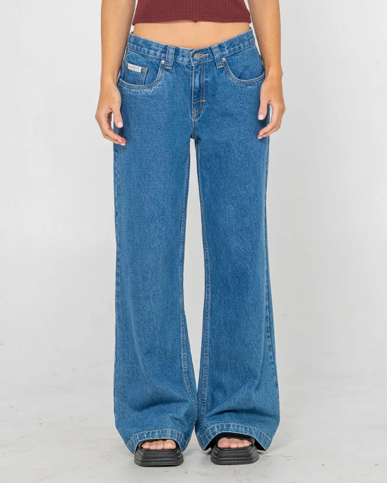 RUSTY WENDY WIDE LOW RISE DENIM JEANS
