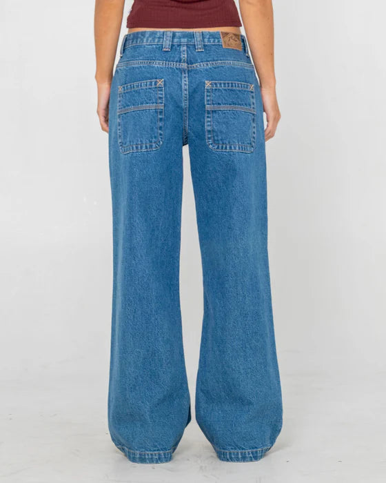 RUSTY WENDY WIDE LOW RISE DENIM JEANS