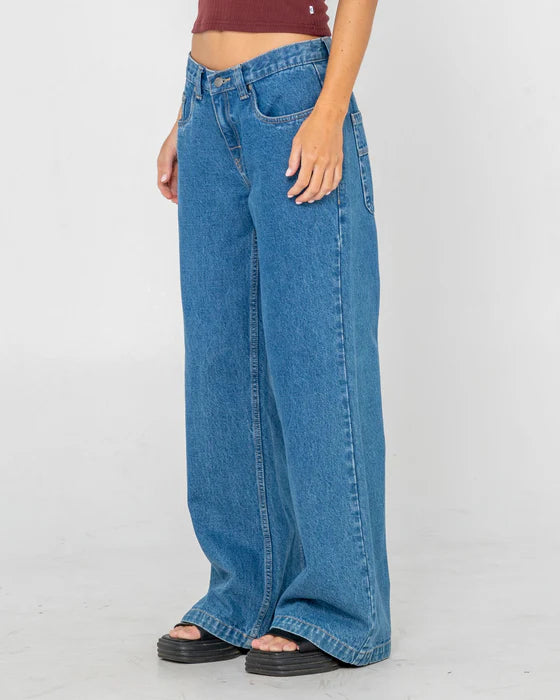 RUSTY WENDY WIDE LOW RISE DENIM JEANS