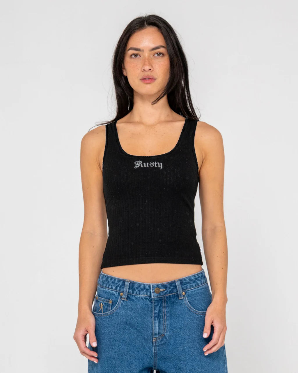 RUSTY WOMENS CASSIAN RIBBED SCOOP NECK SINGLET