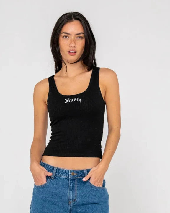 RUSTY WOMENS CASSIAN RIBBED SCOOP NECK SINGLET