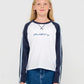 RUSTY WOMENS SPORTY R RAGLAN L/S TEE