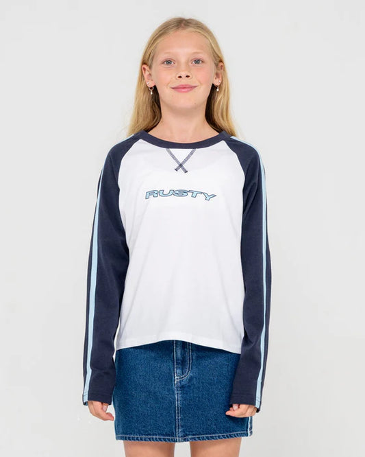 RUSTY WOMENS SPORTY R RAGLAN L/S TEE