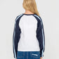 RUSTY WOMENS SPORTY R RAGLAN L/S TEE