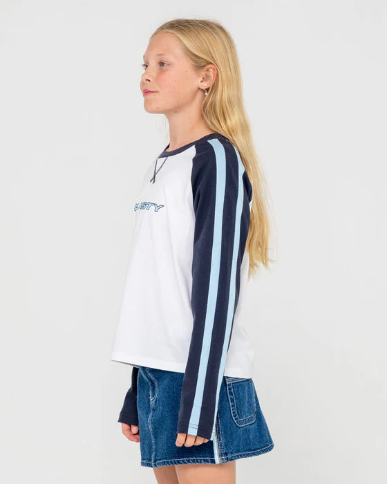 RUSTY WOMENS SPORTY R RAGLAN L/S TEE