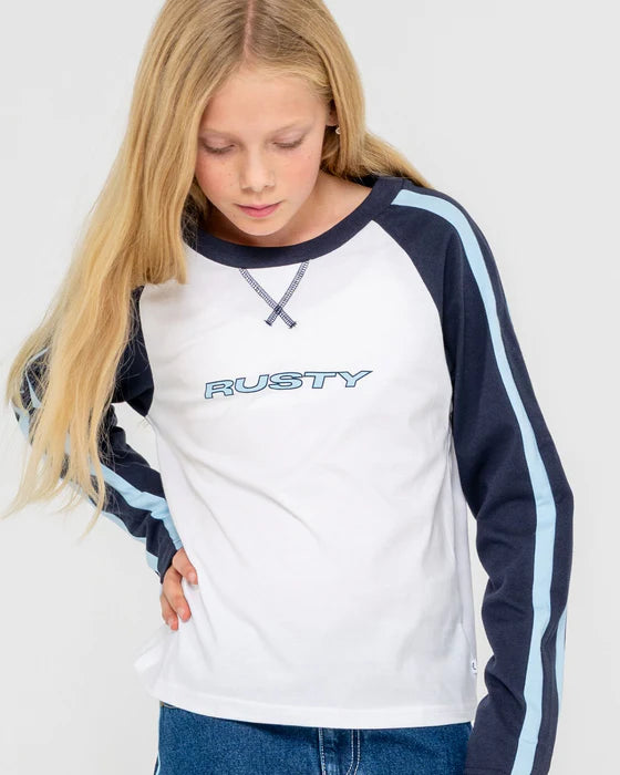 RUSTY WOMENS SPORTY R RAGLAN L/S TEE